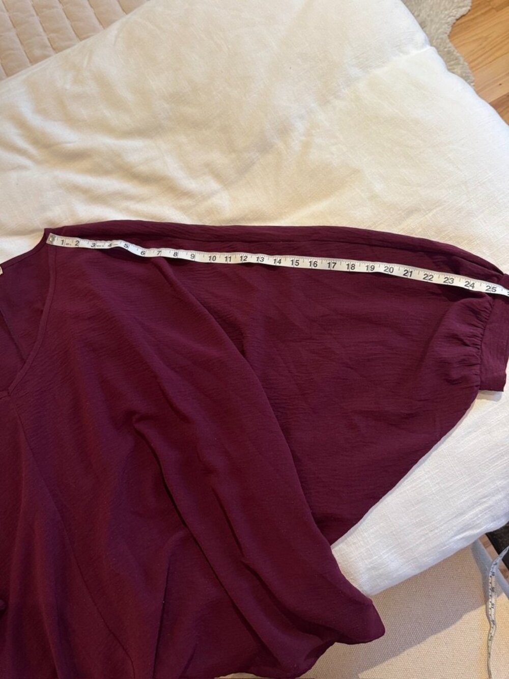 Cotton Bleu Oversized Batwing Top L Burgundy - Picture 4 of 6